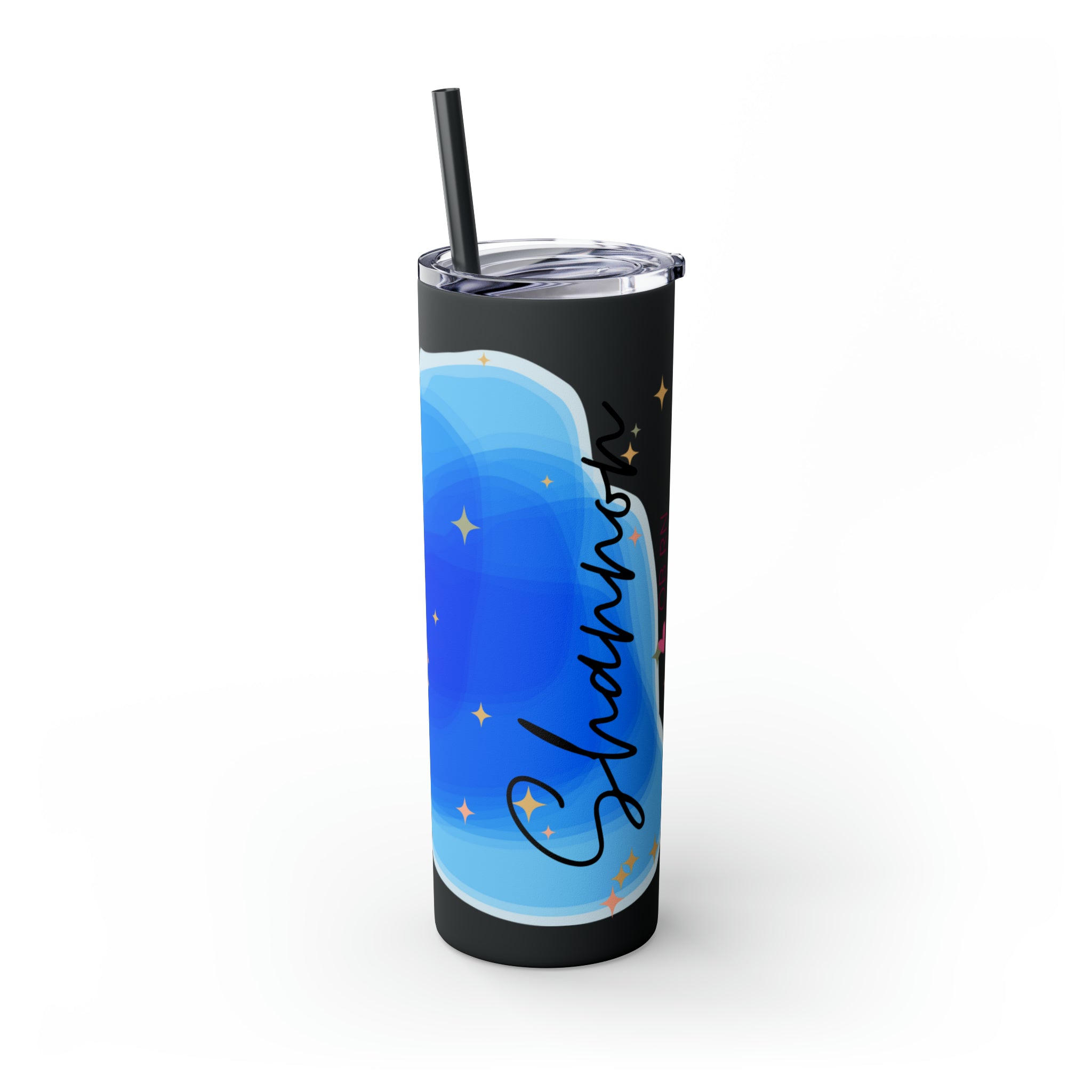 OB Nurse Skinny Tumbler with Straw, 20oz for hot or cold drinks.