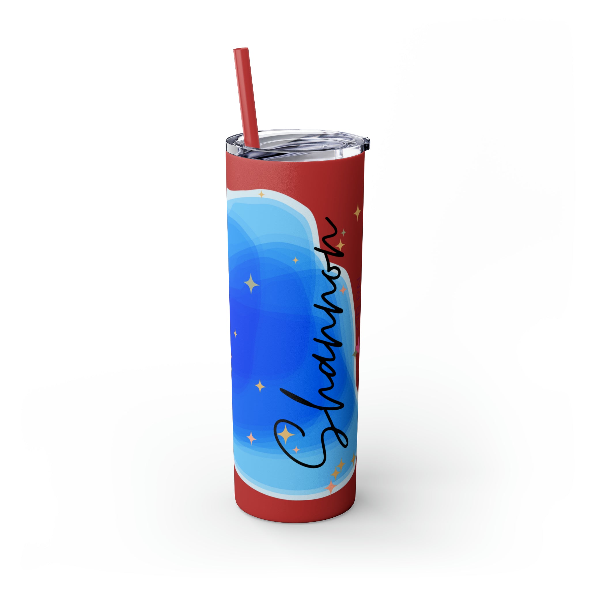 OB Nurse Skinny Tumbler with Straw, 20oz for hot or cold drinks.
